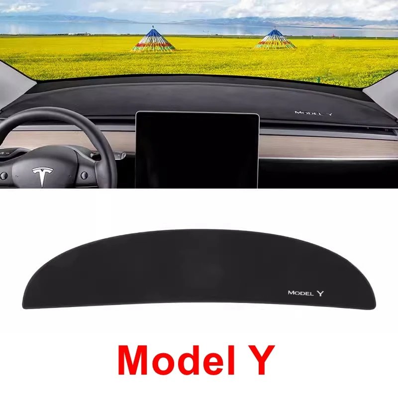 Anti-UV Dashboard Cover For Tesla Model 3 Y S Highland 2024 2023 2022 Center Console Accessories Dash Mat Protector Pad Sunshade