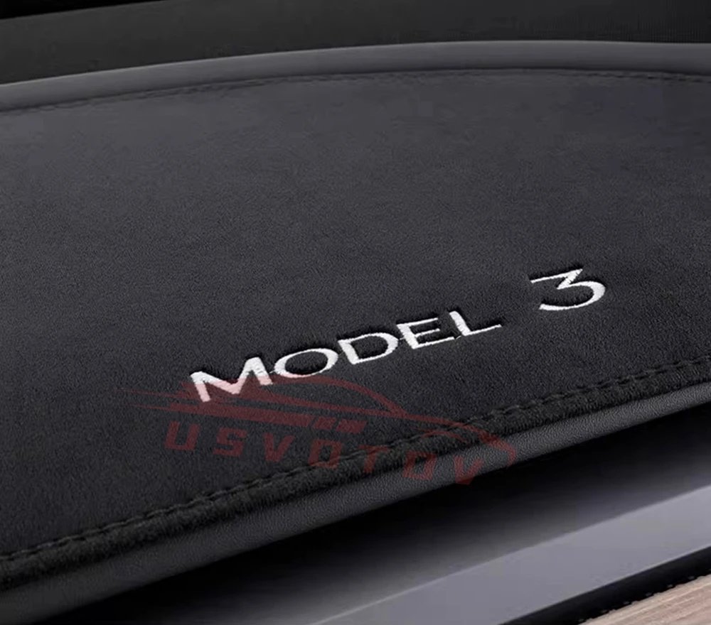 Anti-UV Dashboard Cover For Tesla Model 3 Y S Highland 2024 2023 2022 Center Console Accessories Dash Mat Protector Pad Sunshade